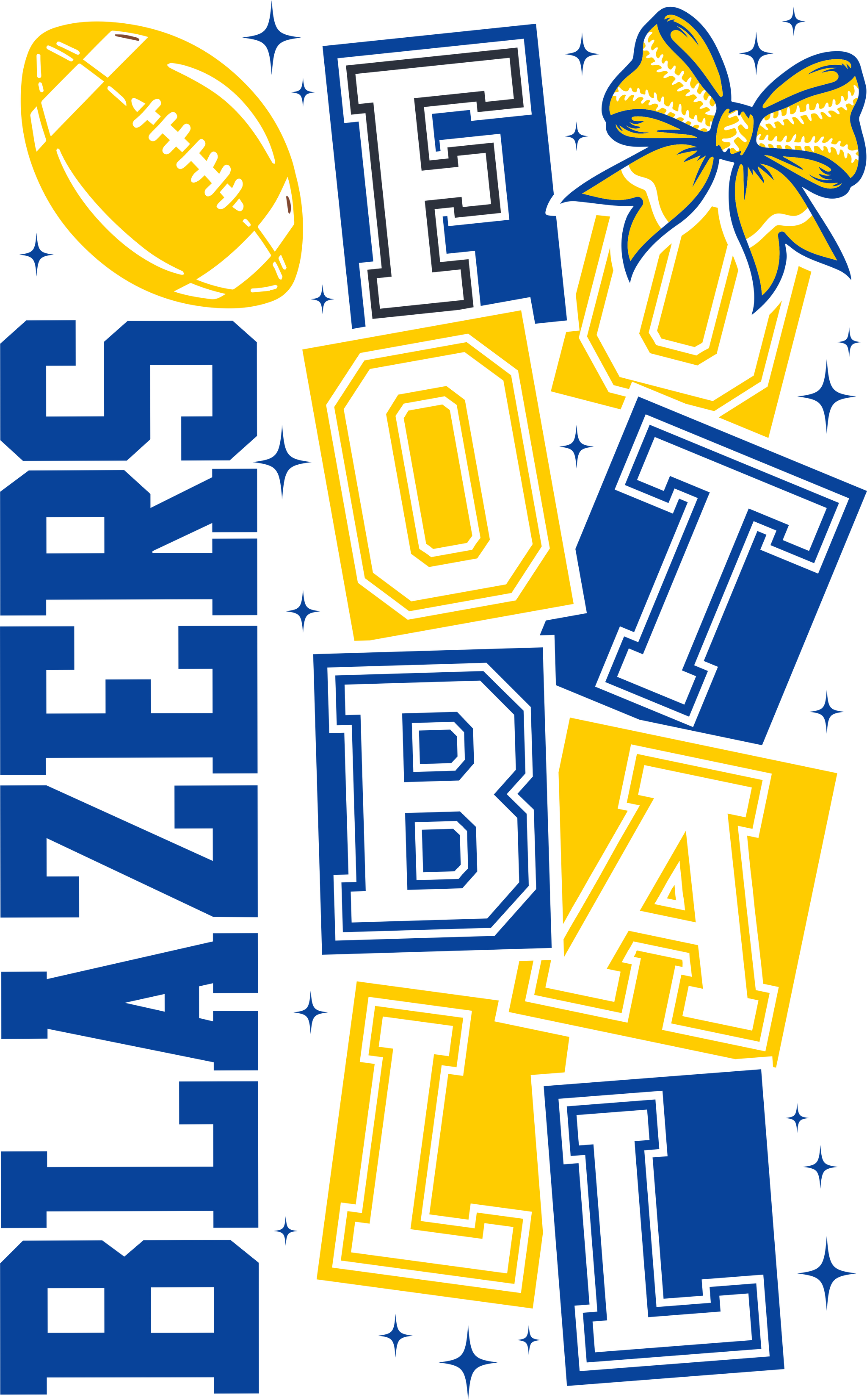 Personalized 2 Color Football with ball and bow