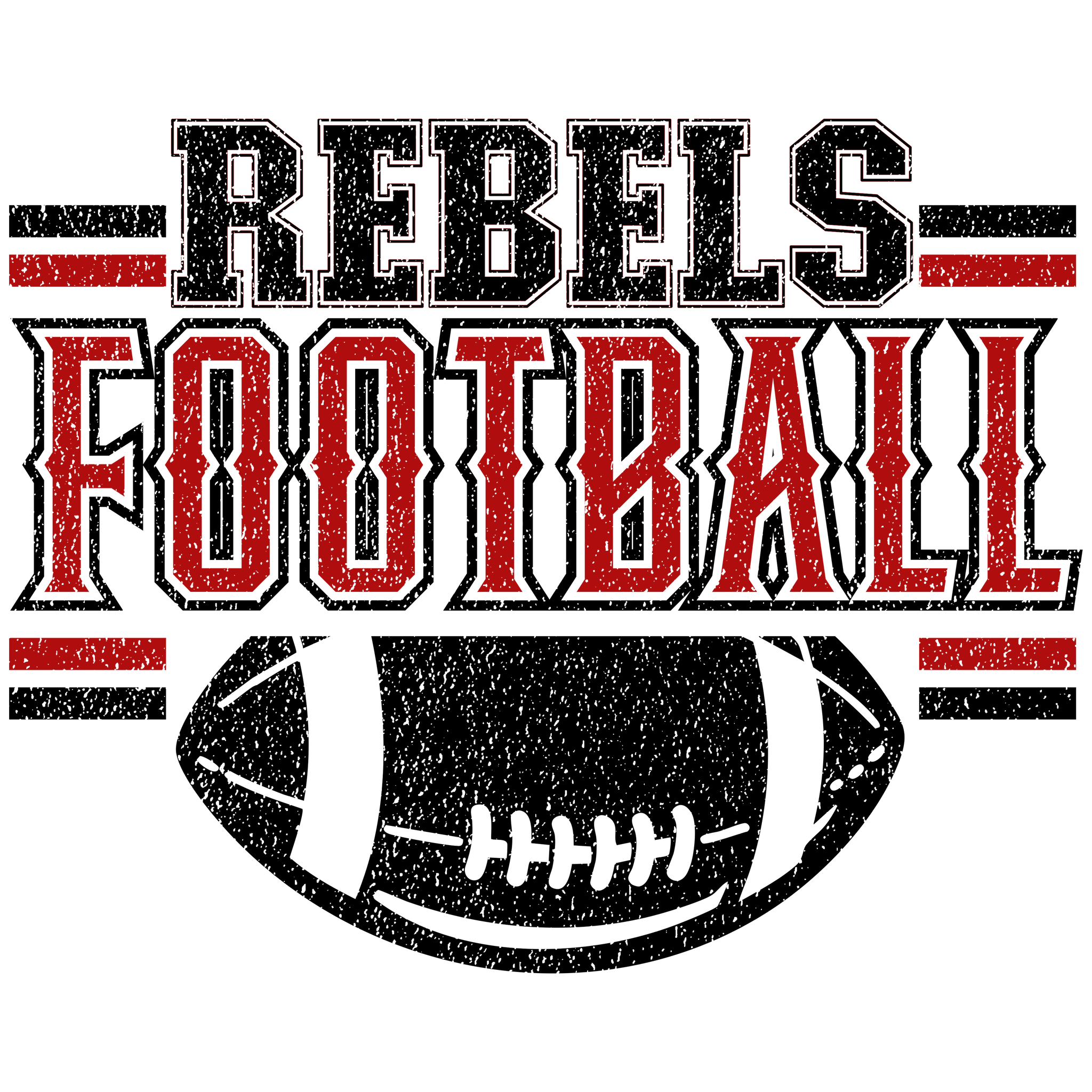 Personalized Distressed 2 color football straightline