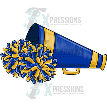 cheerleading megaphone and poms clipart