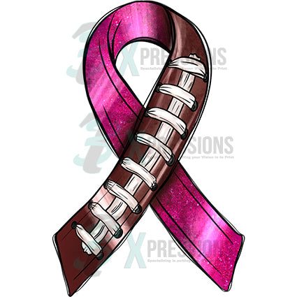 Blank Breast Cancer Football Ribbon