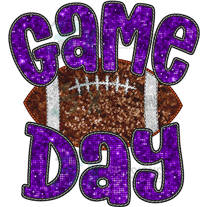 Purple Sequin Football  Game Day