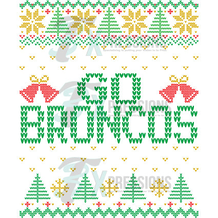 Bronco Babes Ugly Christmas Sweatshirt – Green