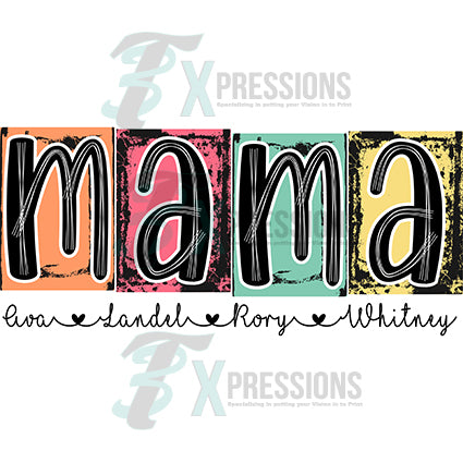 Personalized Block Mama with names under - Bling3t