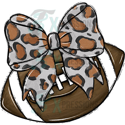 Bows and Balls Football Leopard