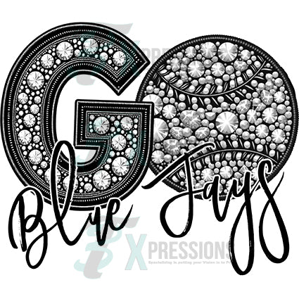 Personalized Faux Bling GO Baseball or softball