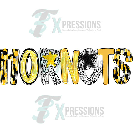 Poppy Hornets single line Yellow and Black