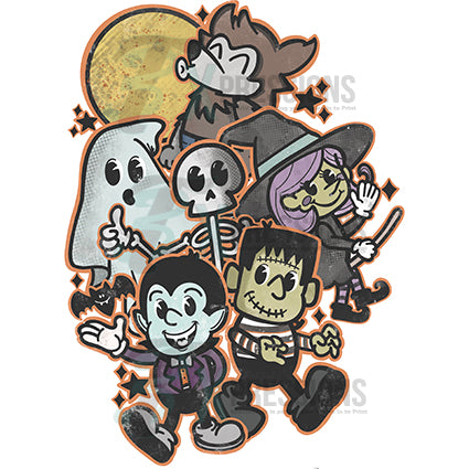 cute halloween monsters Retro halloween Monsters