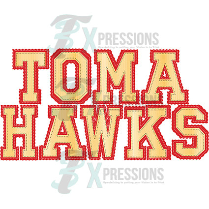 Tomahawk Red Color Tomahawks Red outline - Bling3t