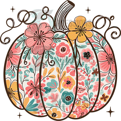 floral fall pumpkin