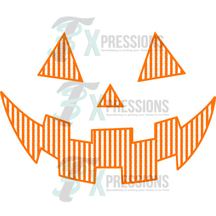 Orange seersucker pumpkin Face