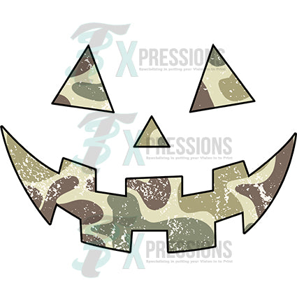 Camo pumpkin face