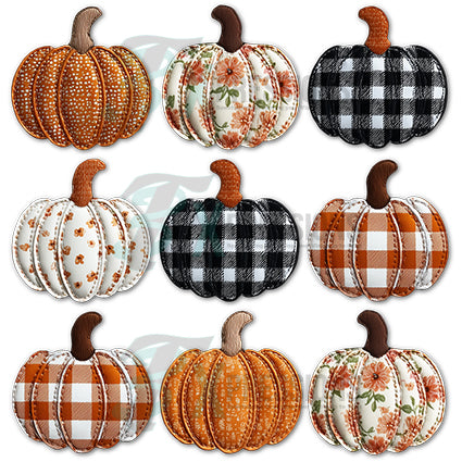 patchwork pumpkins 3 rows
