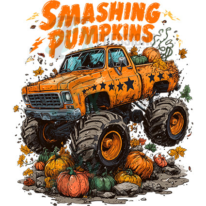 monster truck smashing pumpkins halloween