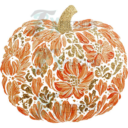 Painted Floral Pumpkin