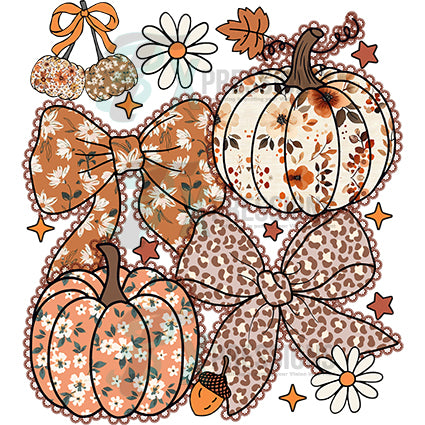 Fall pumpkin and bows