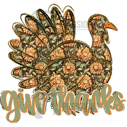 Give Thanks FLoral Turkey