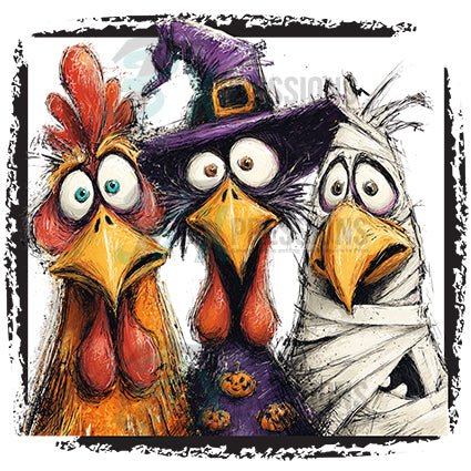 Chickens trick or treat