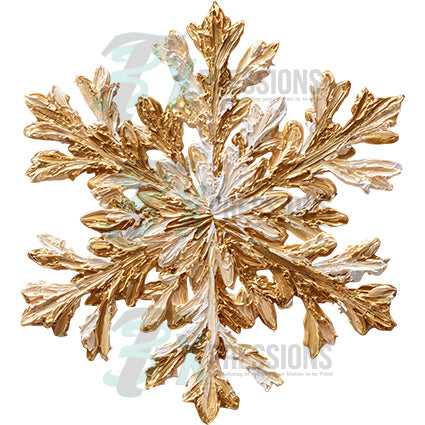 hand painted gold snowflake