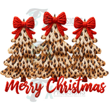 Merry Christmas leopard bow