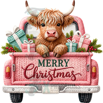 Herry Christmas highlad pink truck