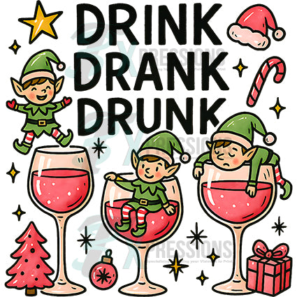 drink drank drunk elf wineglasses