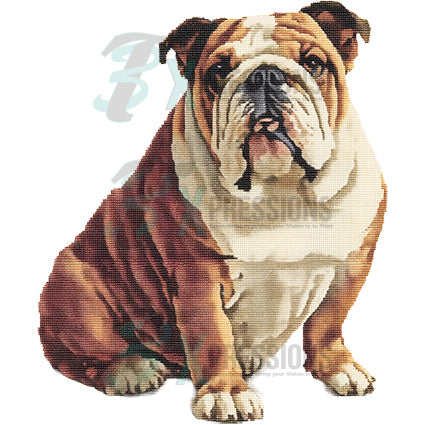 NEEDLEPOINT PETS GOLDEN BULLDOG