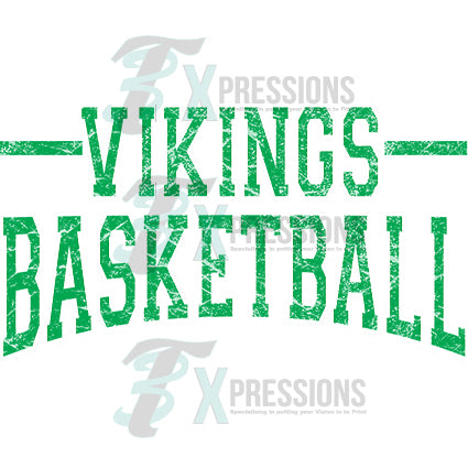 VIKINGS BASKETBALL GREEN AND WHITE