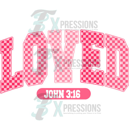 checkered Loved valentine