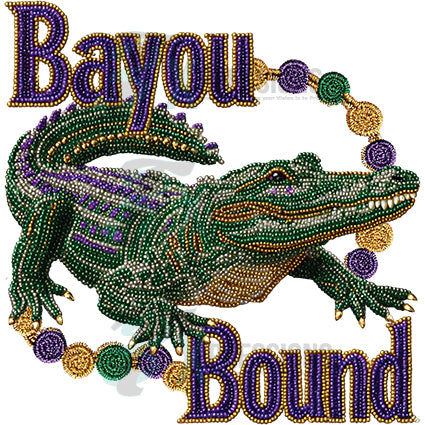 mardi gras bead bayou bound gator