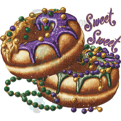 mardi gras bead sweet king cakes