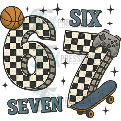 six seven checkered boy