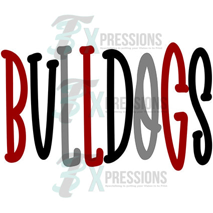 Personalized 3 color Mascot name with outline