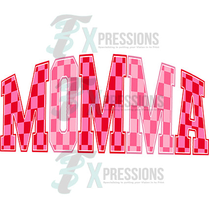 Personalized red and pink checkered valentine name