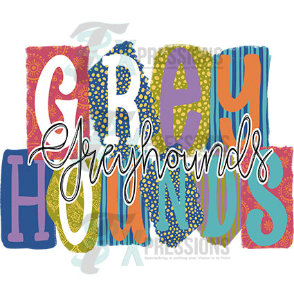 Greyhounds with script