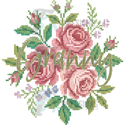 Personalized Floral Crossstitch