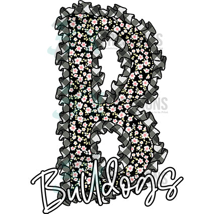 Personalized Gingham and ruffle Letter with script