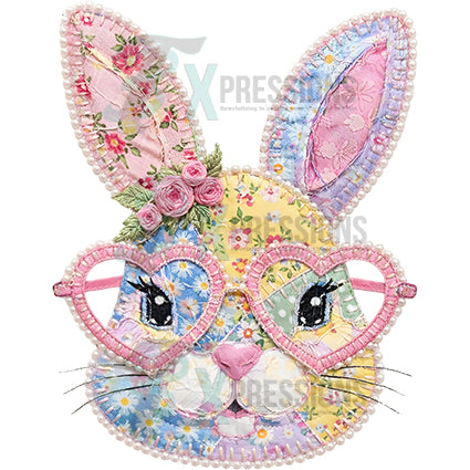 Patchwork easter bunny with glasses