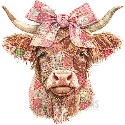 patchwork floral cow
