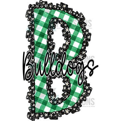Personalized Gingham and daisy letter - Bling3t