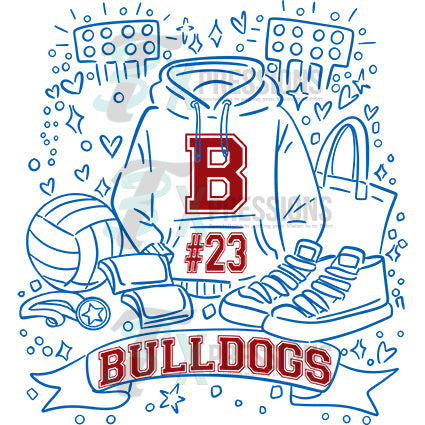 Personalized Volleyball Sketch - Bling3t