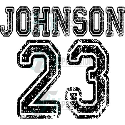 Personalized distressed Jersey style name and number - Bling3t