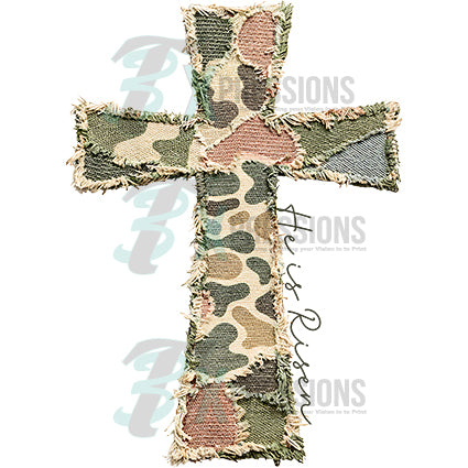 Camo Cross he is risen - Bling3t