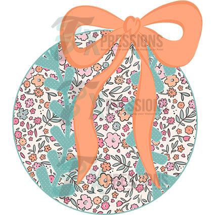 Orange bow floral baseball - Bling3t