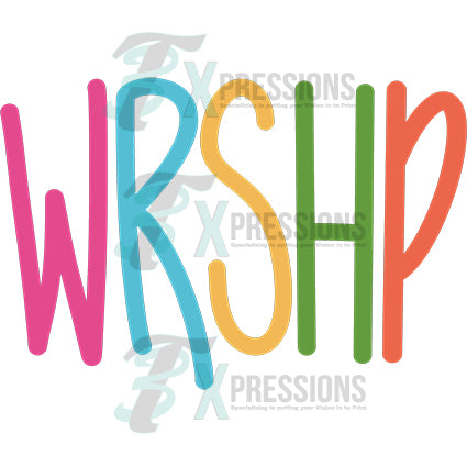 WORSHIP WRSHP LETTERING BRIGHT - Bling3t