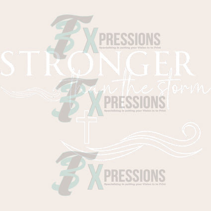 Stronger than the storm with sleeve white - Bling3t