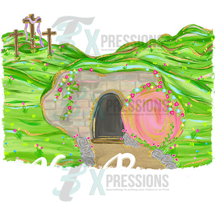 He is risen white writing