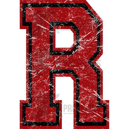 Personalized 2 color distressed Varsity