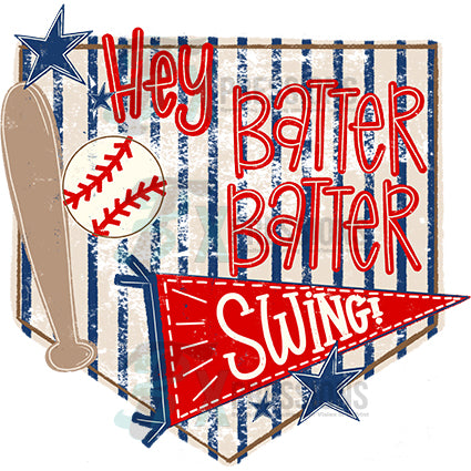 Distressed Baseball Hey Batter