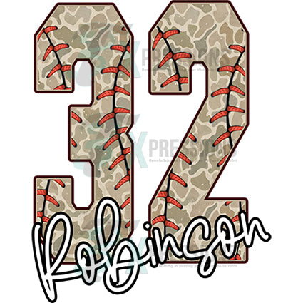 Personalized Camo baseball softball number - Bling3t