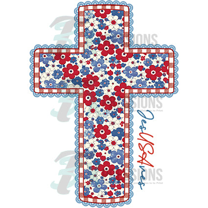 God bless the USA Cross - Bling3t